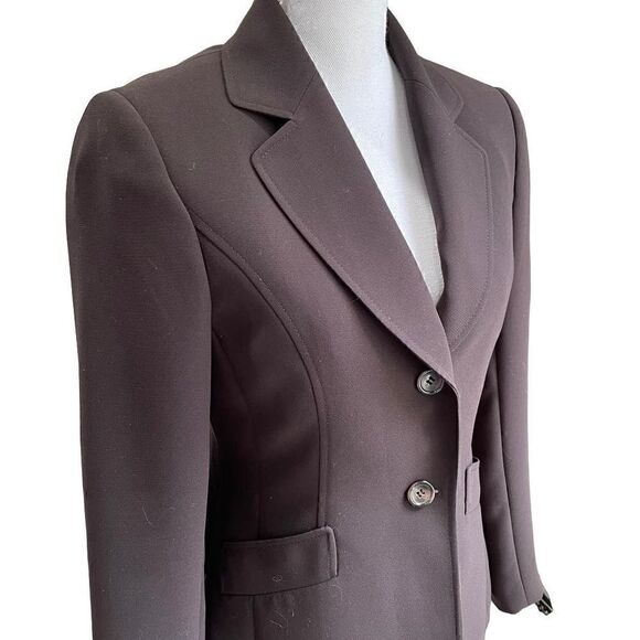 TAHARI ASL Brown Fitted Blazer 6 - Picture 2 of 11